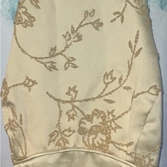 Ivory/cream dress with spaghetti straps and a zipper in the back. Gently used. - Picture 11 of 11